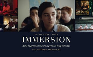 Visuel de la Classe Libre Immersion dans la préparation d'un premier long métrage, avec Rectangle