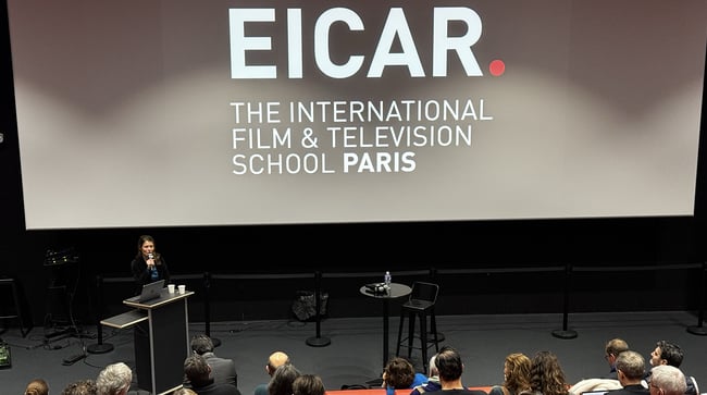 Voyelle Acker à EICAR Paris dans le cadre des petits-déjeuners du médiaClub