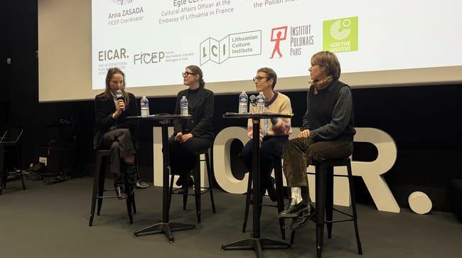 Anna Zasada, Egle Cepaite, Marzena Moskal et Elena Baumeister en table ronde sur la scène d’EICAR