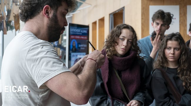 Clément Deletrain raconte son métier de Chef électricien aux étudiants