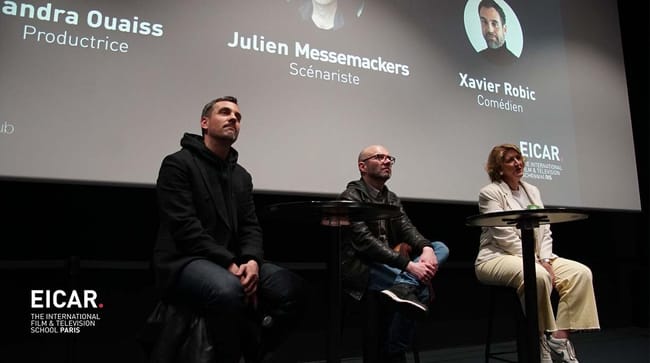 Une masterclass avec Xavier Robic, comédien ; Julien Messemackers, scénariste et Sandra Ouaiss,